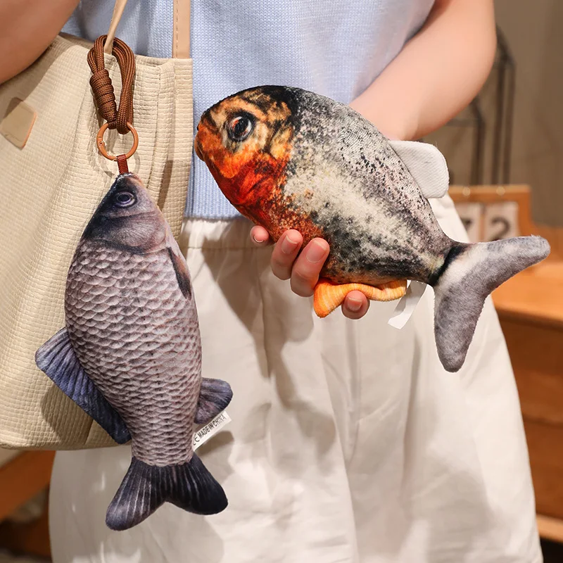 Realisti Fish Series Plush Stuffed Mini Hanging Fish Doll Pretty Colorful Keychain Bags Decor Lovely Funny Gift