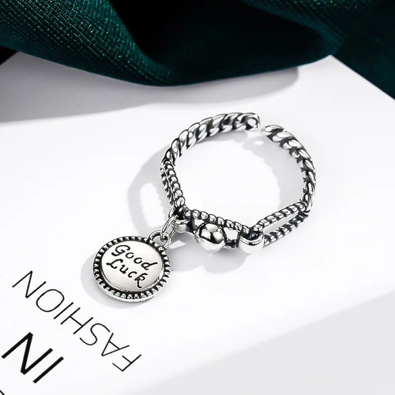 Designer fashion design New in GOOD LUCK round open ring light luxury exquisite rings for women party wedding jewelry
