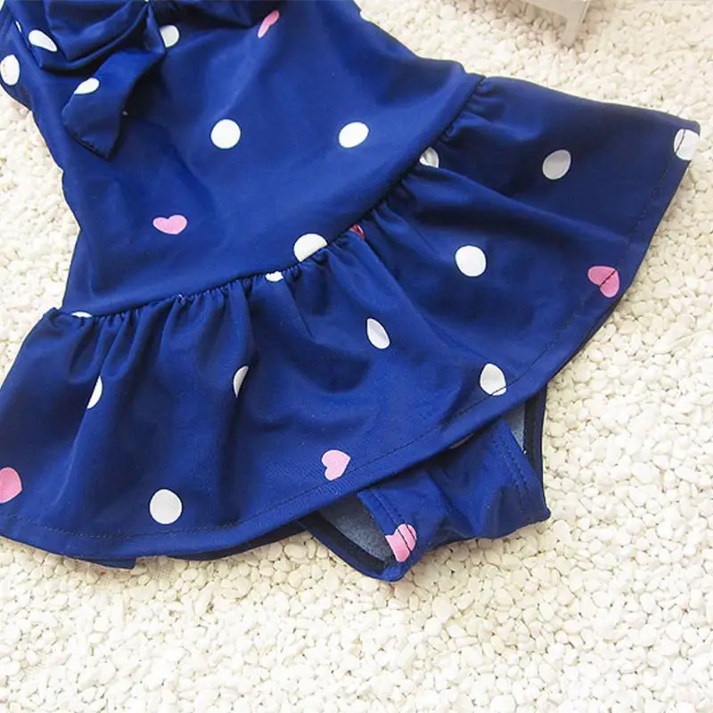 1-5T Baby Girls Swimwear Girls Beach Swimwear One Pieces Swimming Suit Baby Bodysuits + Bow Tie Headband Lovely Swim Clothes