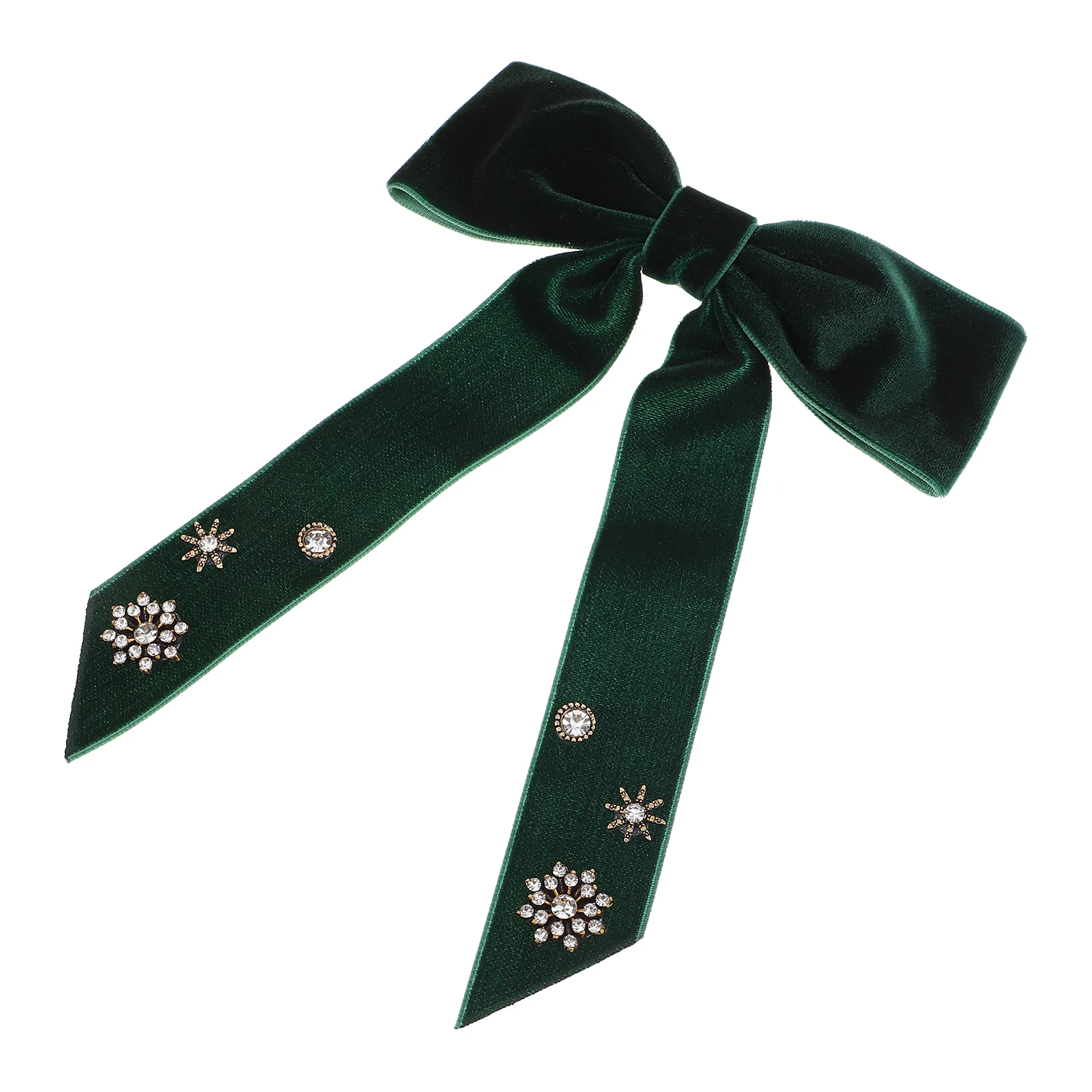 

Velvet Bow Hair Clips Women Girls Rhinestone Snowflake Decorations Elegant Headwear Barrette Bride Hairpins Accessories