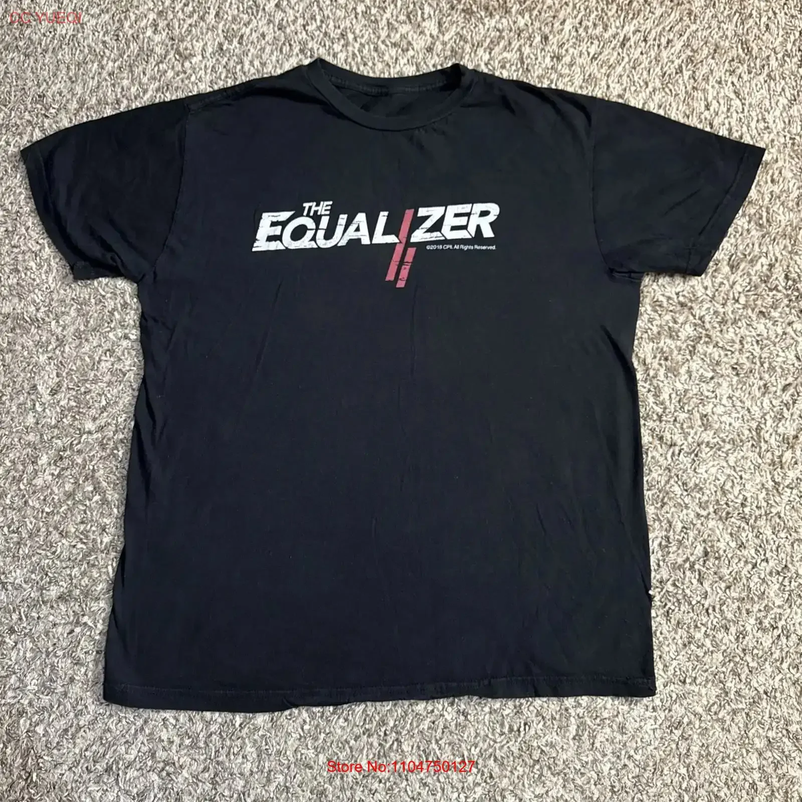 The Equalizer 2 Movie Promo T shirt Large Black Denzel Washington 2018 vintage Washed Versatile Comfortable graphic