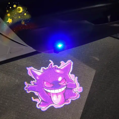 Anime Gengar Bil Välkomstlampa Pokemon USB Bilar Dörrstämningsljus Projektionslampa Signallampa Bildekoration Barnpresenter 10 best sales gengarlampa - №8