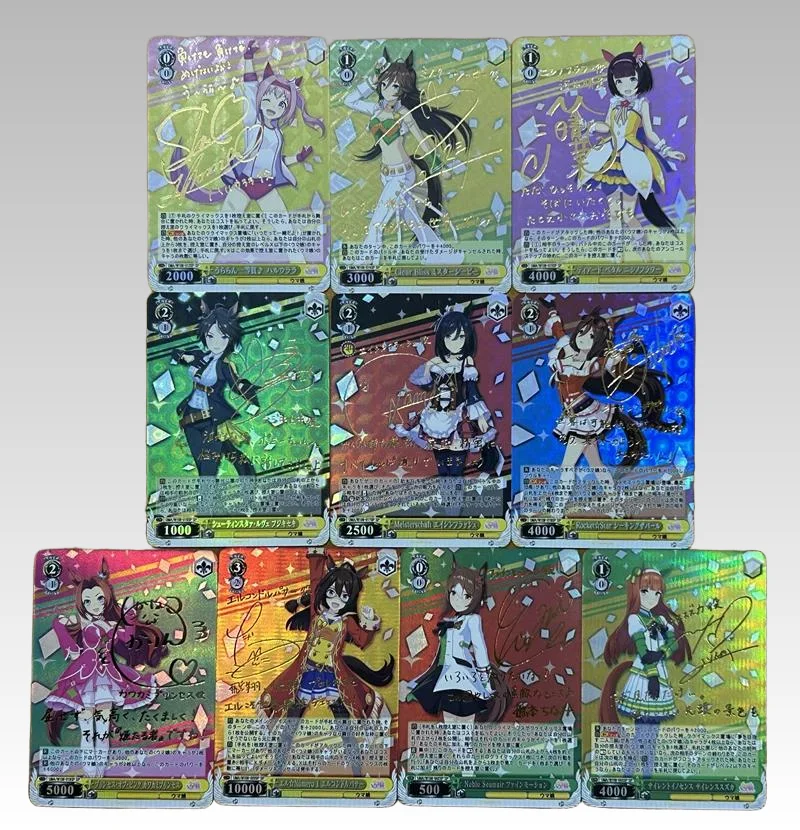 DIY Uma Musume Pretty Derby Weiss Schwarz Gold Signature Foil Cards Full Set Anime Collectible Flash Trading Card Signed Card