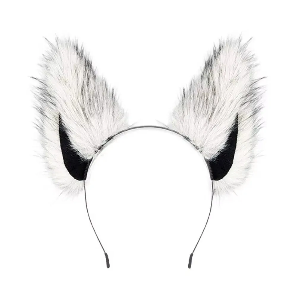 Fun Faux Fur Animal Ear Headband Soft Fluffy Wolf Ears Headband Costume Accessories Cosplay Headwear Halloween Costume
