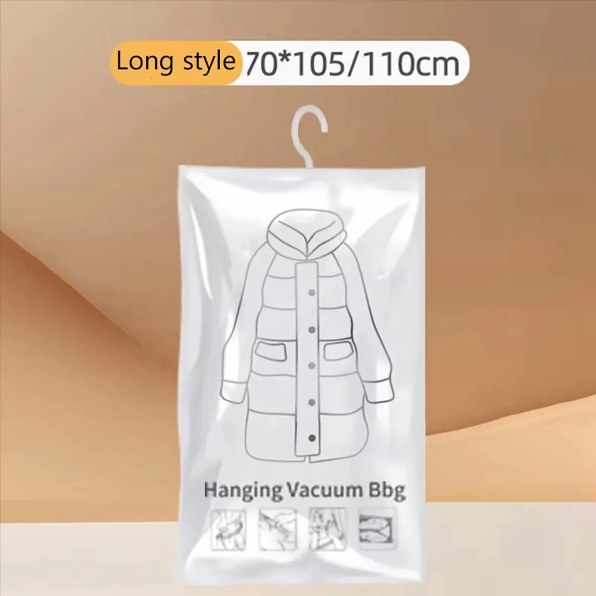 N14R Top Hanging Vacuum Storage Bags, Hanging Space Saver Bags, Hanging Storage Bags for Clothes for Suits, Dress, Jacket M