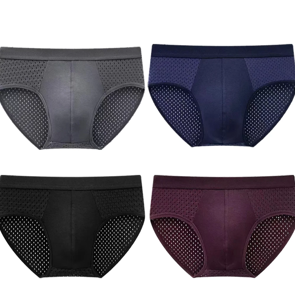 

Men's Ice Silk Mesh Briefs Thin Breathable Sexy Soft Comfortable Triangle Underwear