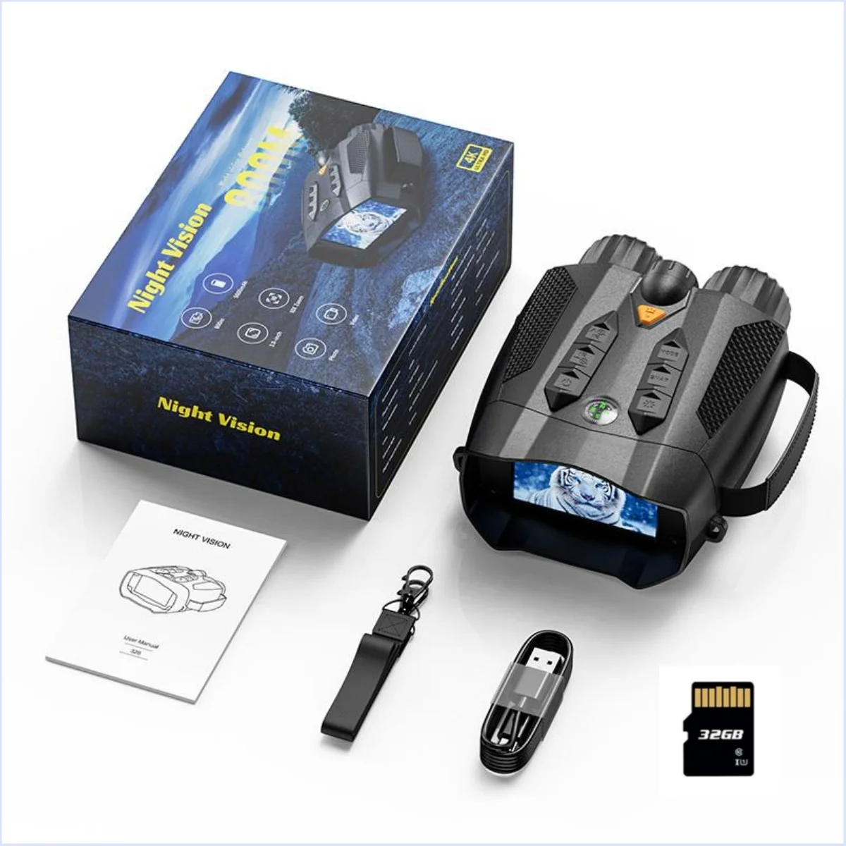 

2025 New 326 800m Antishake 10X 1080P HD 5W Infrared Binoculars Goggles Scope Digital Night Vision Device For Hunting With 32G