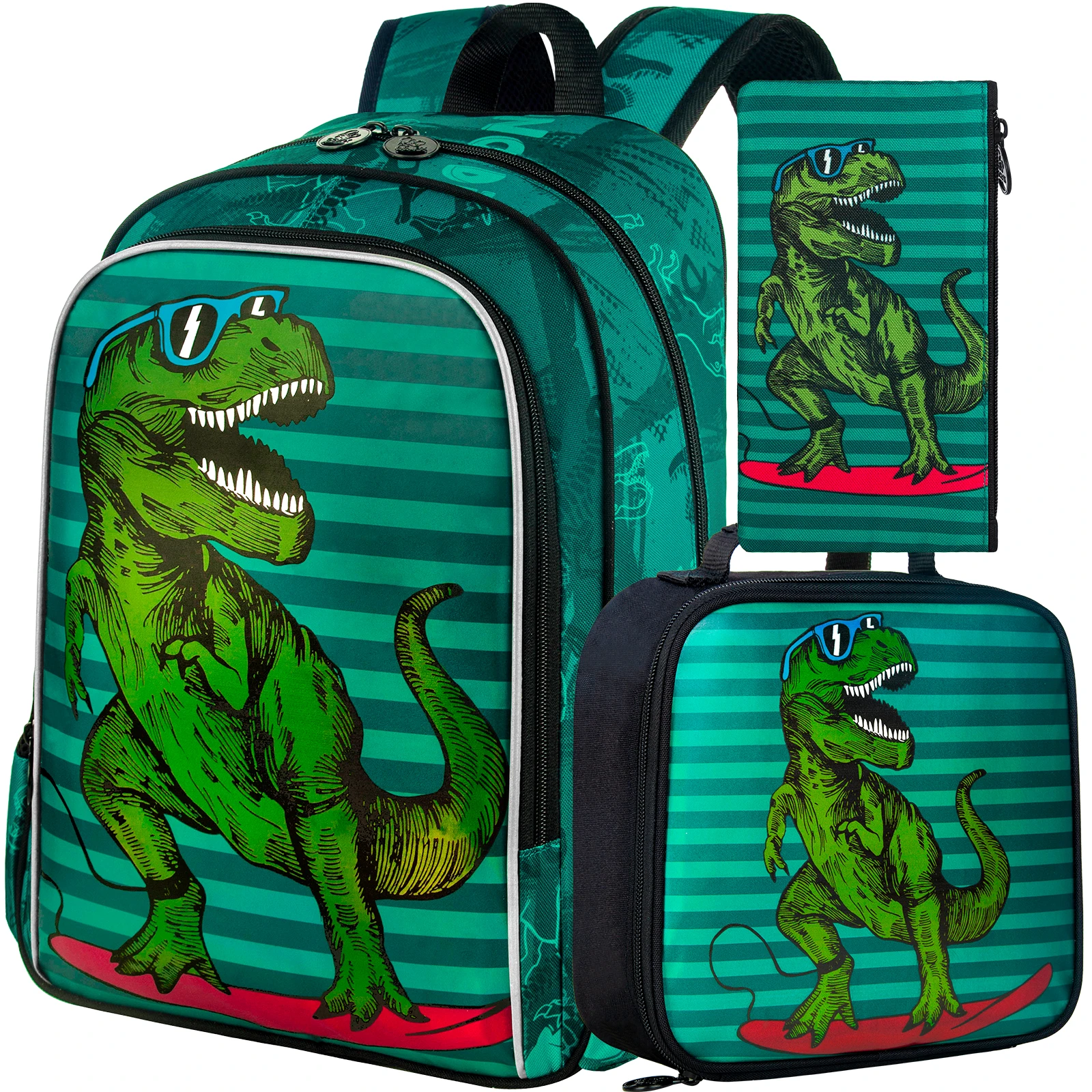 3PCS Dinosaur Backpack for Boys, 16\