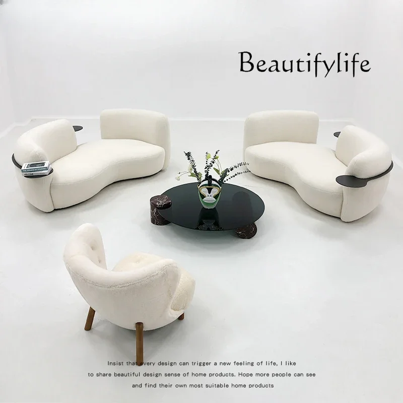 

NEW Nordic modern creative designer glass round coffee table villa model room living room coffee table