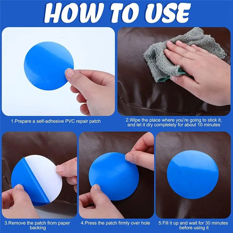 【A30I~】 50 Self Adhesive PVC Pool Patch Repair Kit Square Round Air Mattress Patch for Pools Boat Inflatable Products