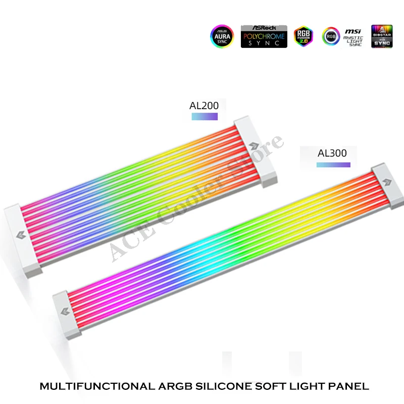 COOLMOON AL300 GPU rozszerzenia kabel 8PIN/24PIN płyta główna Neon linia RGB listwa świetlna LED 3PINx2 + 4PIN pulpit oświetlenie komputera-Strip