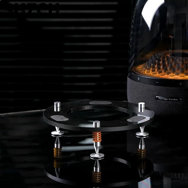 Metal Desktop Speaker Stand Shock Absorbing Audio Base Bracket for Harman Kardon Sound Equipment