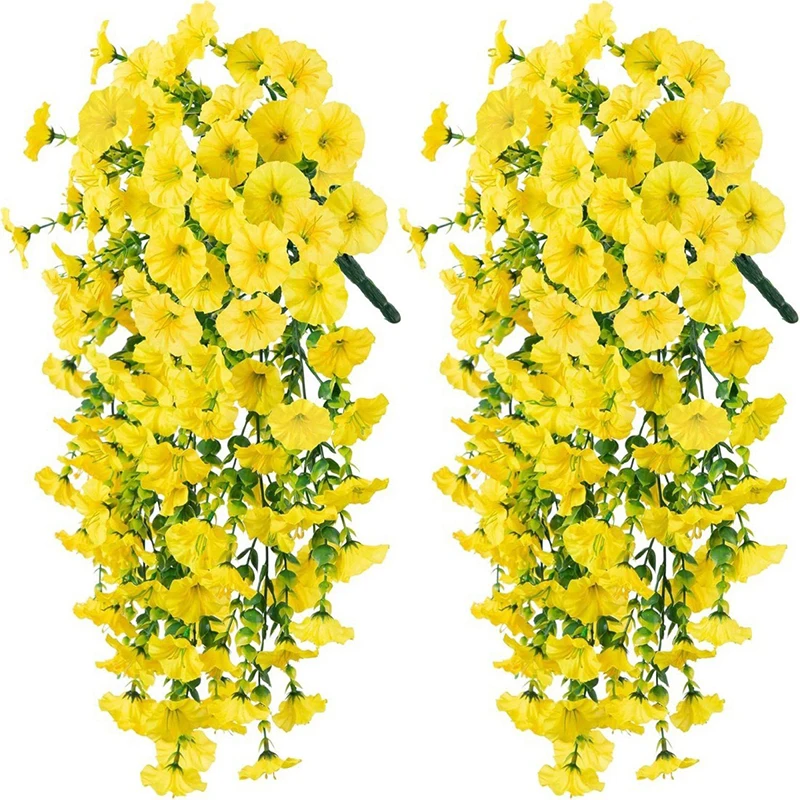 1/2Pc 75cm Witte Kunstmatige Morning Glory Muur Opknoping Faux Violet Planten Opknoping Bloemen Wijnstokken voor Huis Tuin bruiloft Decor