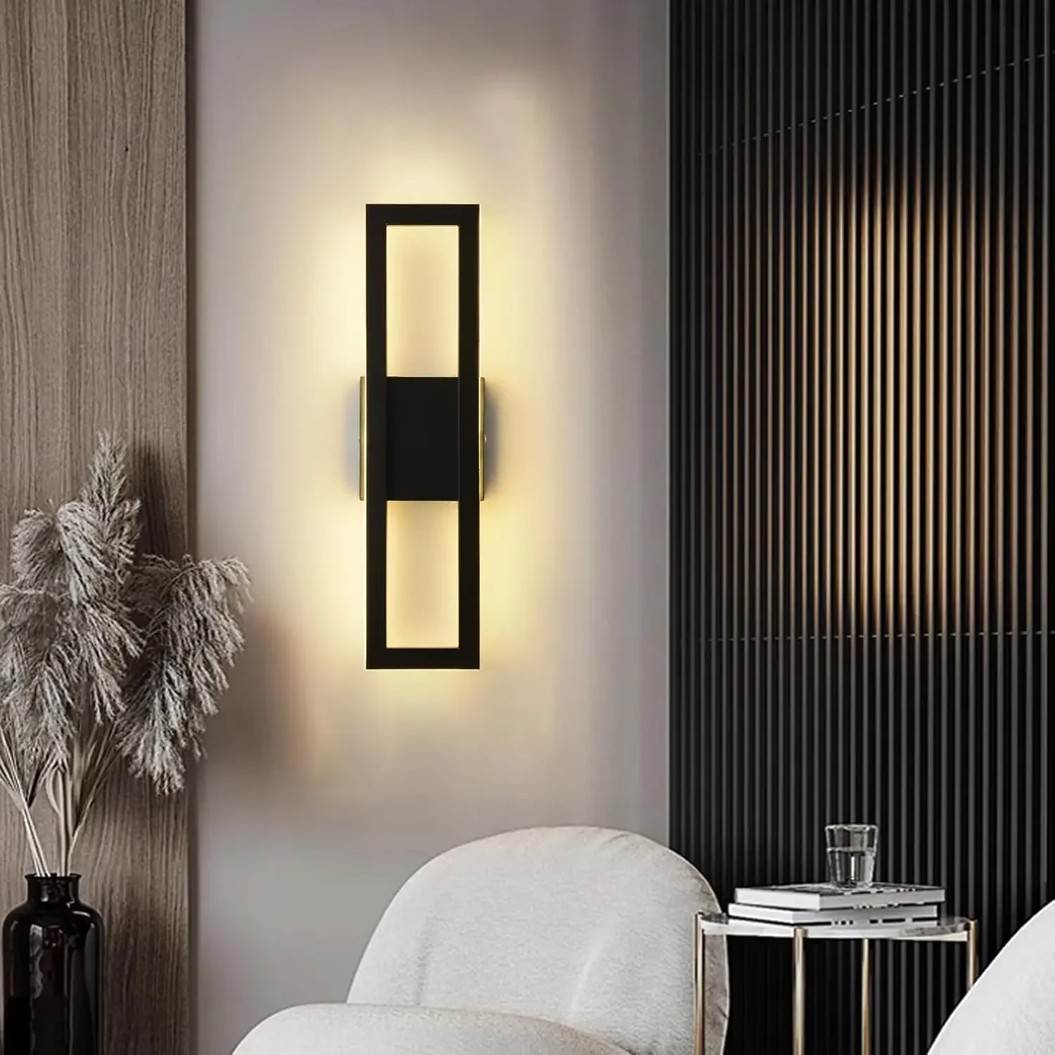 Indoor LED 15.74" Wall Light Long Bar Wall Sconce, Decor Lamp w/ Warm/Neutral/White Light Living Room Bedroom Garage