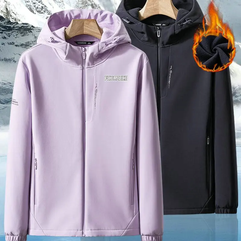 

FOXMAUCB Women 's Waterproof Hiking Jacket Fleece Windproof Running Jacket Camping Fishing Hunting Trekking Coat Anti-scratch