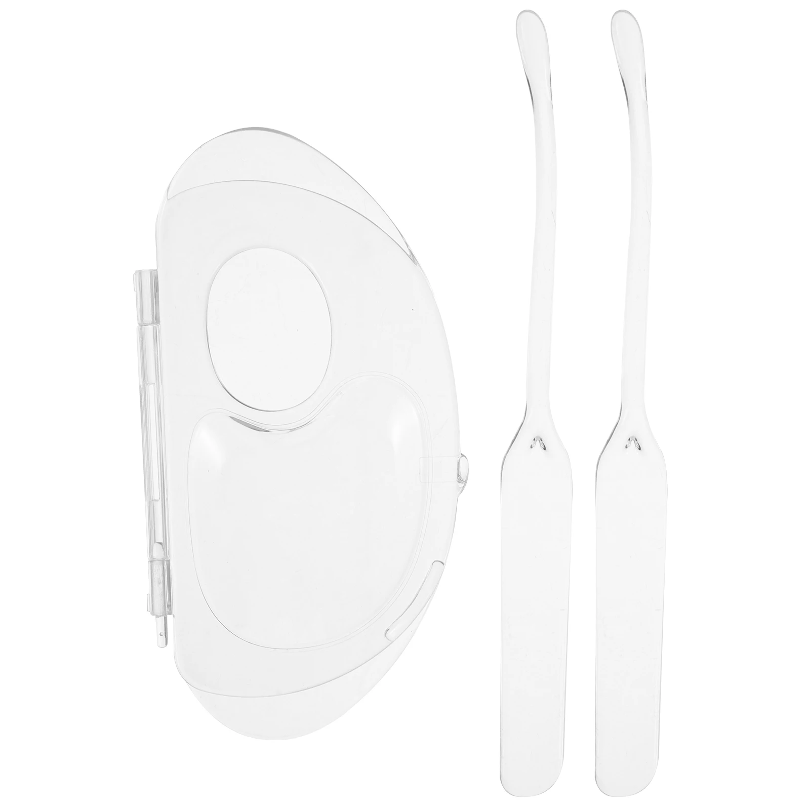 

2 Sets Liquid Foundation Palette Foldable Acrylic Makeup Mixing Tray Transparent Spatula Tool Kit for