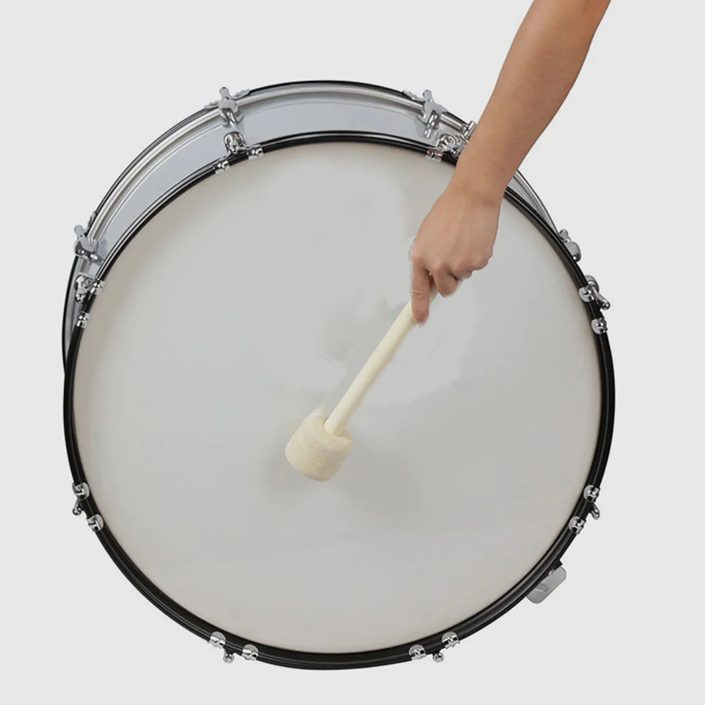 

2Pcs Wooden Drumsticks Felt Head Non-Slip Design Sound Ideal for Marching Band Practice Drum Mallet