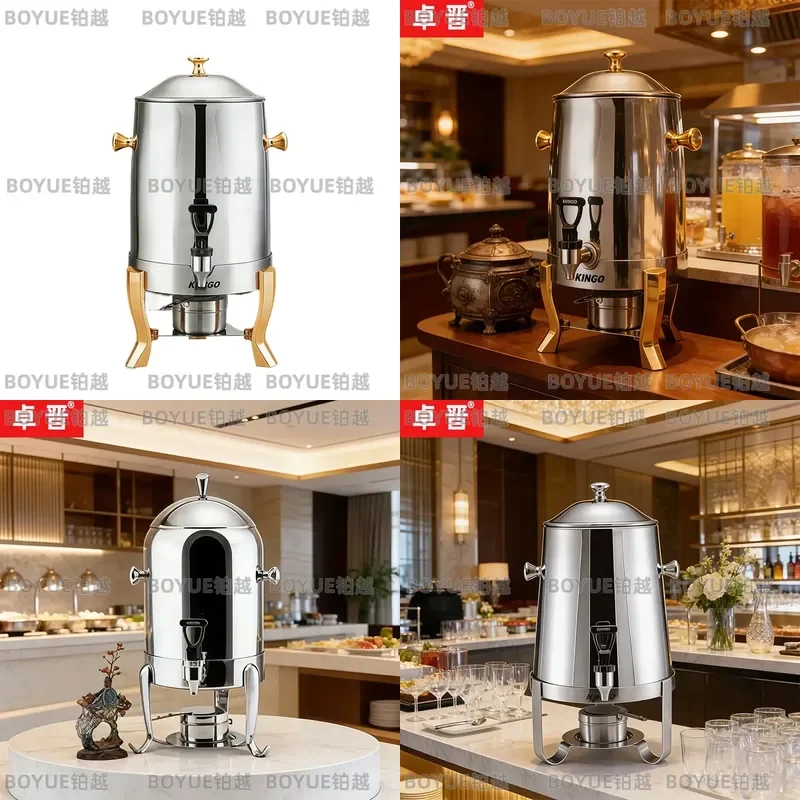 Stainless Steel Electric Beverage Warmer Tripod Buffet Milk Coffee Tea Pot Thermal Insulation Heating Bucket for Party