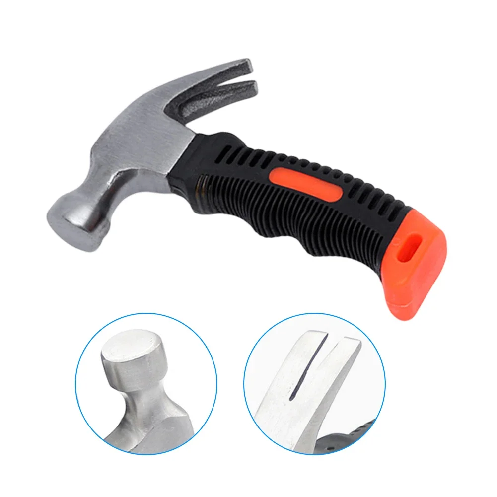 1pc Mini claw Hammer TPR Handle Mini Hammer Nail Hammer Car Escape Hammer small Household Hammer