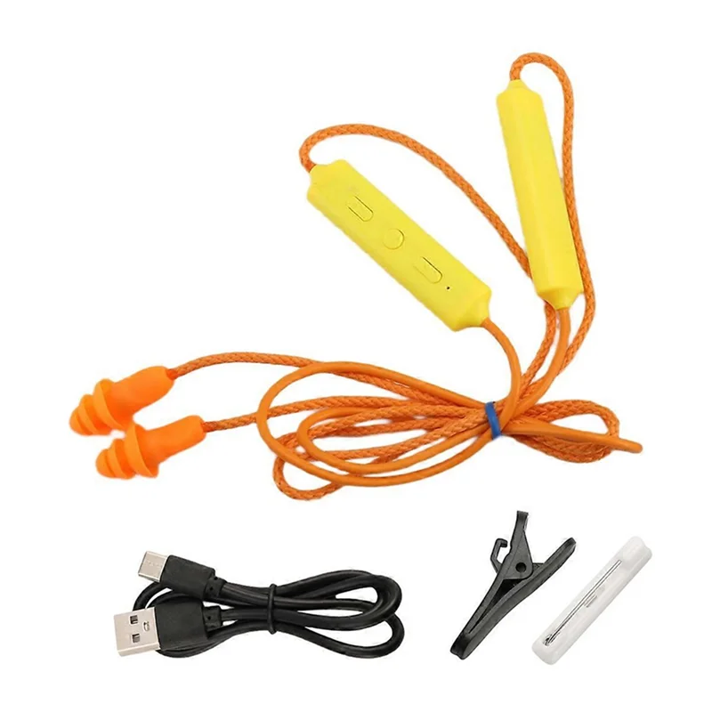 2Set Ear Plugs Bluetooth Headset For Work, Hearing Protection Suitable For Construction Site And Noisy Environments Orange