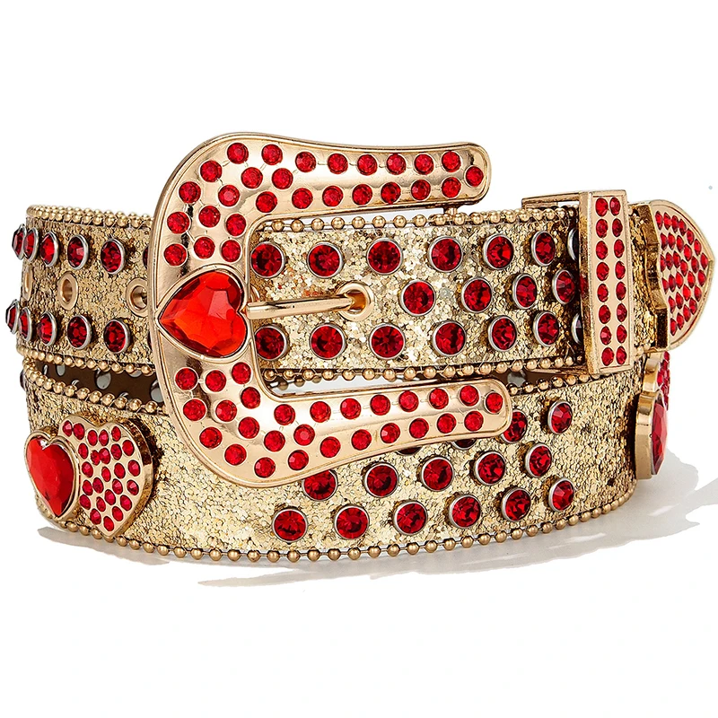 Ceintures en strass pour hommes, style mode, pour boîte de nuit, en cuir souple, cloutées de diamants, avec boucle ardillon, ceinture de taille, ceinture de créateur pour femmes