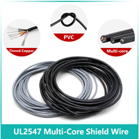 5/10m UL2547 Shielded Wire Signal Cable 30/28/26/24/22/20/18/16AWG Channel Audio 2 3 4 5 6 8 Core Headphone Copper Control Wires