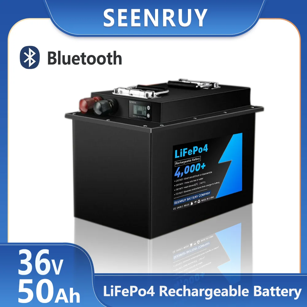 36V 50ah Diepe Cycli Lifepo4 Lithium Batterijen Pack Gebouwd In 50a Bluetooth Bms Voor Elektrische Motorfiets Elektrische Driewieler