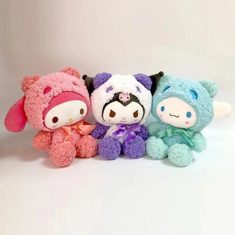 

23cm Sanrio Kuromi Cinnamoroll Cross Dressing Plush Doll Hello Kitty Kawaii My Melody Anime Cartoon Plushie Toy Birthday Gifts