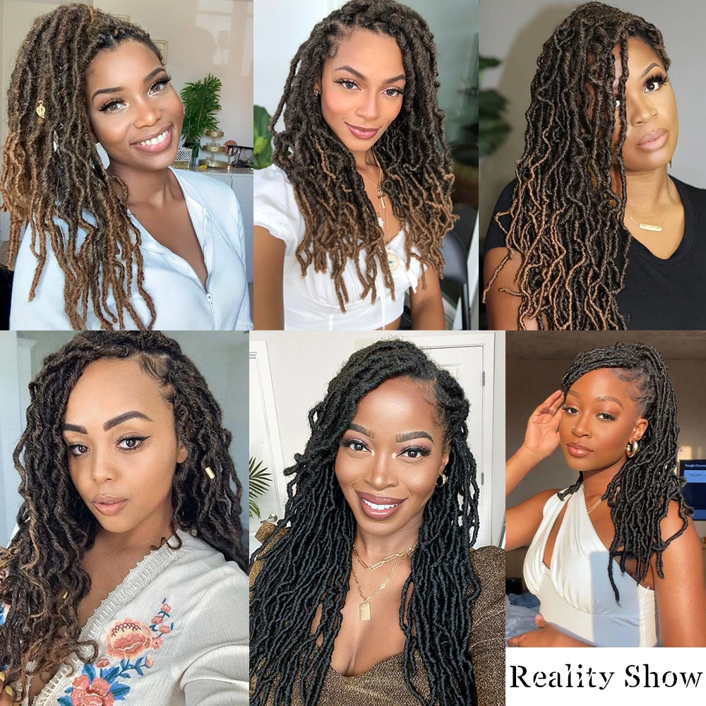 ANNIVIA Faux Locs szydełkowe warkocze włosy pełne koronki Faux Locs plecione peruki dla czarnych kobiet miękkie Knotless syntetyczna koronka Twist