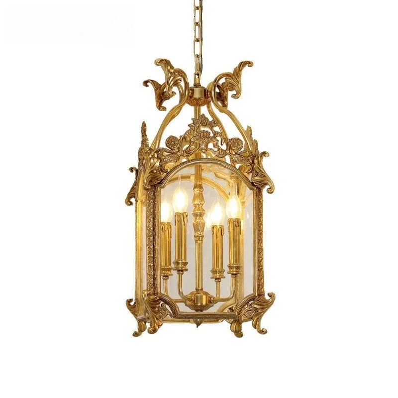 French all-copper chandelier European-style villa entrance luxury individuality creativity bedroom corridor creative atmosphere