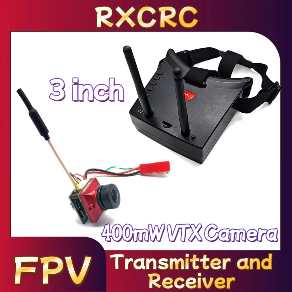 RXCRC 5.8G Module transmitter 400mW VTX Caddx Ratel 2 V2 Camera all in one,FPV 3 inch Goggles.For RC Multicopter FPV Drone Part.