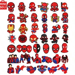 MINISO 42pcs Spiderman Shoe Charms Set For Clogs Bag Bubble Slides Sandals,PVC Shoe Decorations Beach Bag Accessories