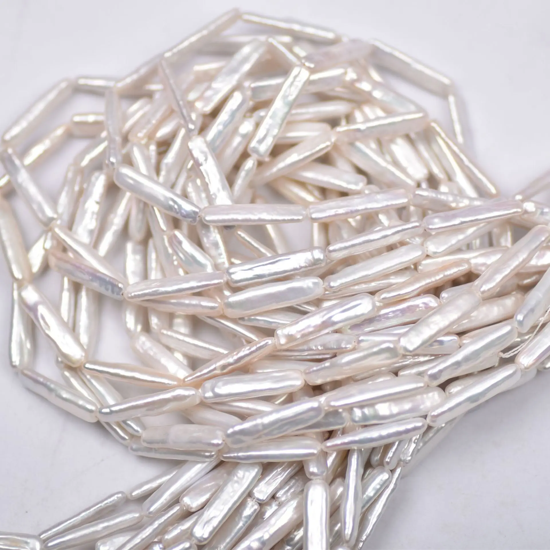 Irregular Natural Freshwater Pearl Baroque Small Silver Strip Strong Luster Beads DIY Necklace Jewelry Making Accessories