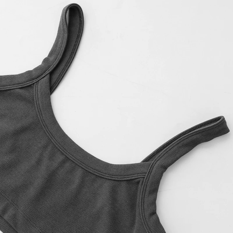 Gestrickte Baumwolle Frauen Rohr Top Stretchy Rippen Ärmellose Streetwear Schlank Weiß Crop Tops Sexy Sommer Tops Cami Femme – Detail 28