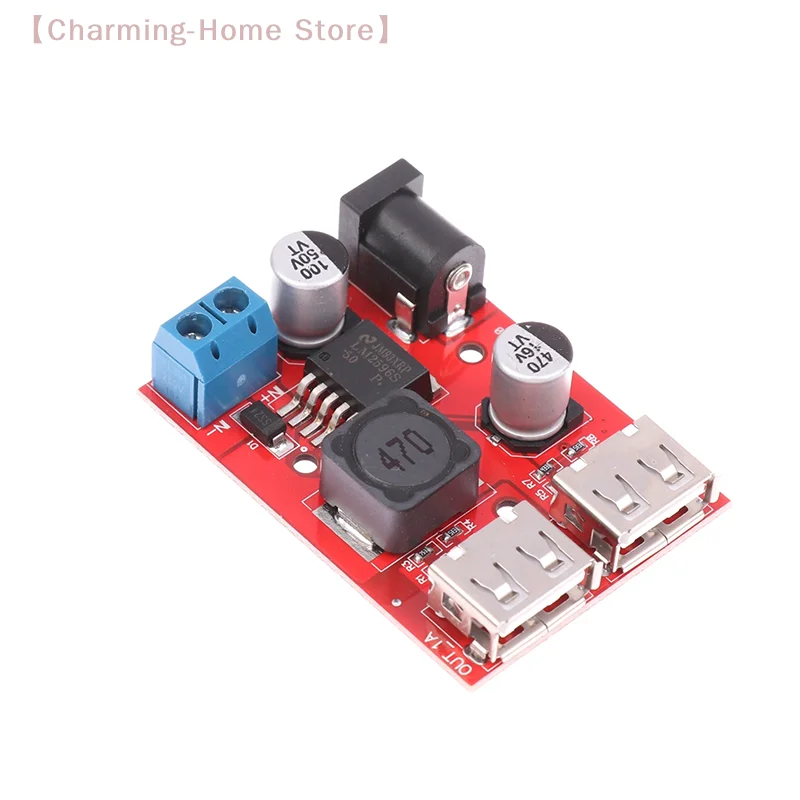 【M】DC 9V 12V 24V 36V To 5V 3A Double USB Charge DC-DC Step-down Converter Car Charging Solar 3A Voltage Regulated Power Module