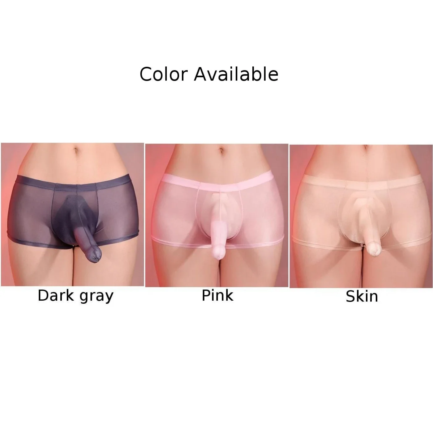 Mens Trunks Shiny Oily Elephant Nose Underwear Low-Rise Bikini Briefs Panties Transparent Underpant Calzoncillos Hombre