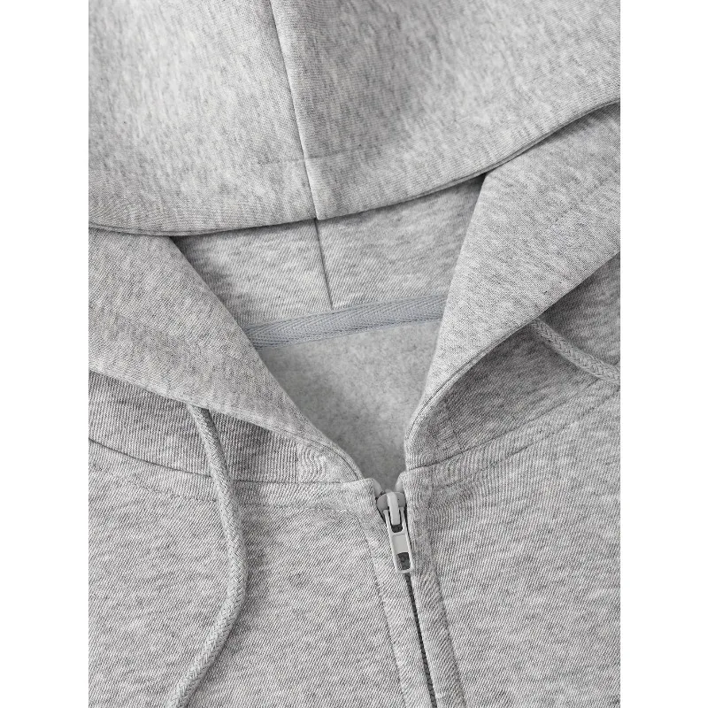 Zipper Hooded Sweatshirt Jacket, A Fashionable and Multifunctional New Autumn and Winter Style Hooded Drawstring Zipper