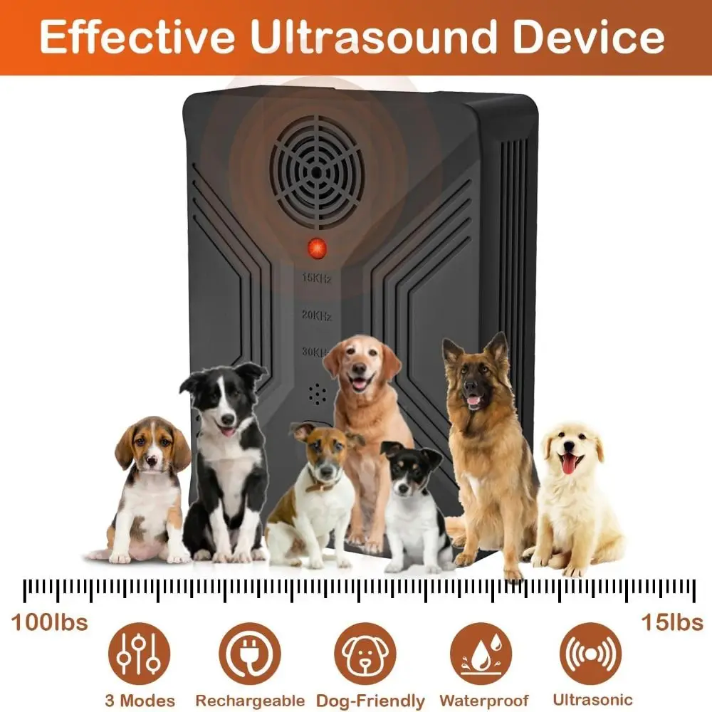 

Ultrasonic Anti Barking Device for Dogs 3 Modes Rechargeable Barking Control Devices Dog Bark Silencer Indoor Outdoor Use