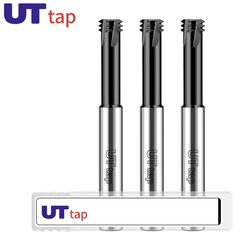 UT TAP CNC Machine Solid Carbide Tungsten Steel Long Shank 100L Three Row Thread Milling Cutter M2 M3 M4 M5 M6 M8 M10 M12 M14