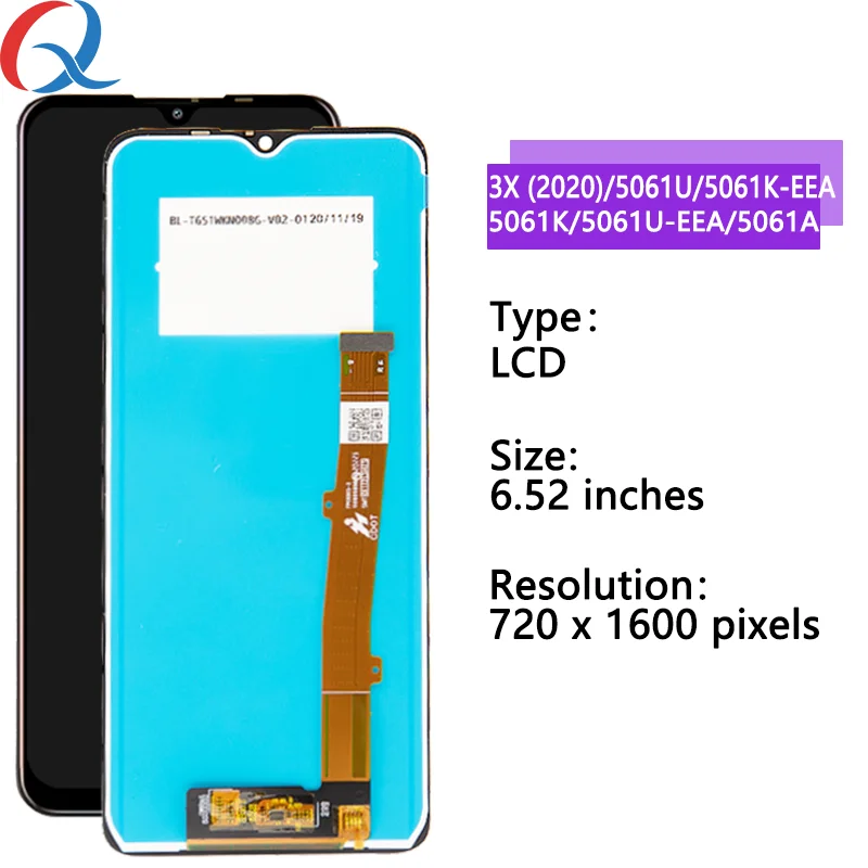 Mobile Phone Lcds For Alcatel -3X (2020) 5061U Screen Replacement Ercan For Alcatel 5061-EEA Digitizer Assembly Pantalla Display