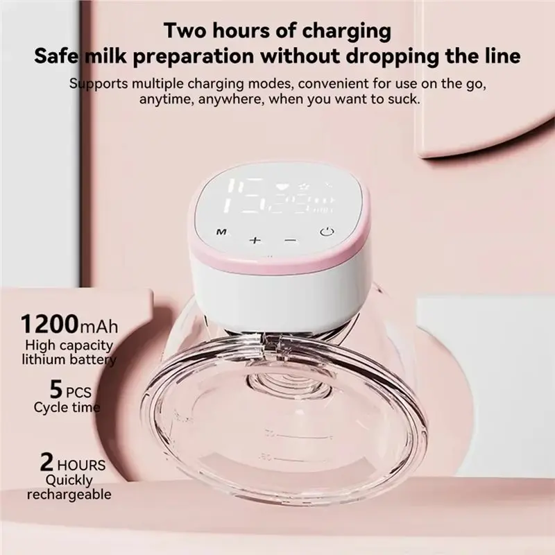 A07I شاشة LCD محمولة منخفضة الضوضاء، مضخة ثدي كهربائية يمكن ارتداؤها بدون استخدام اليدين للبالغين للرضاعة الطبيعية باللون الأزرق