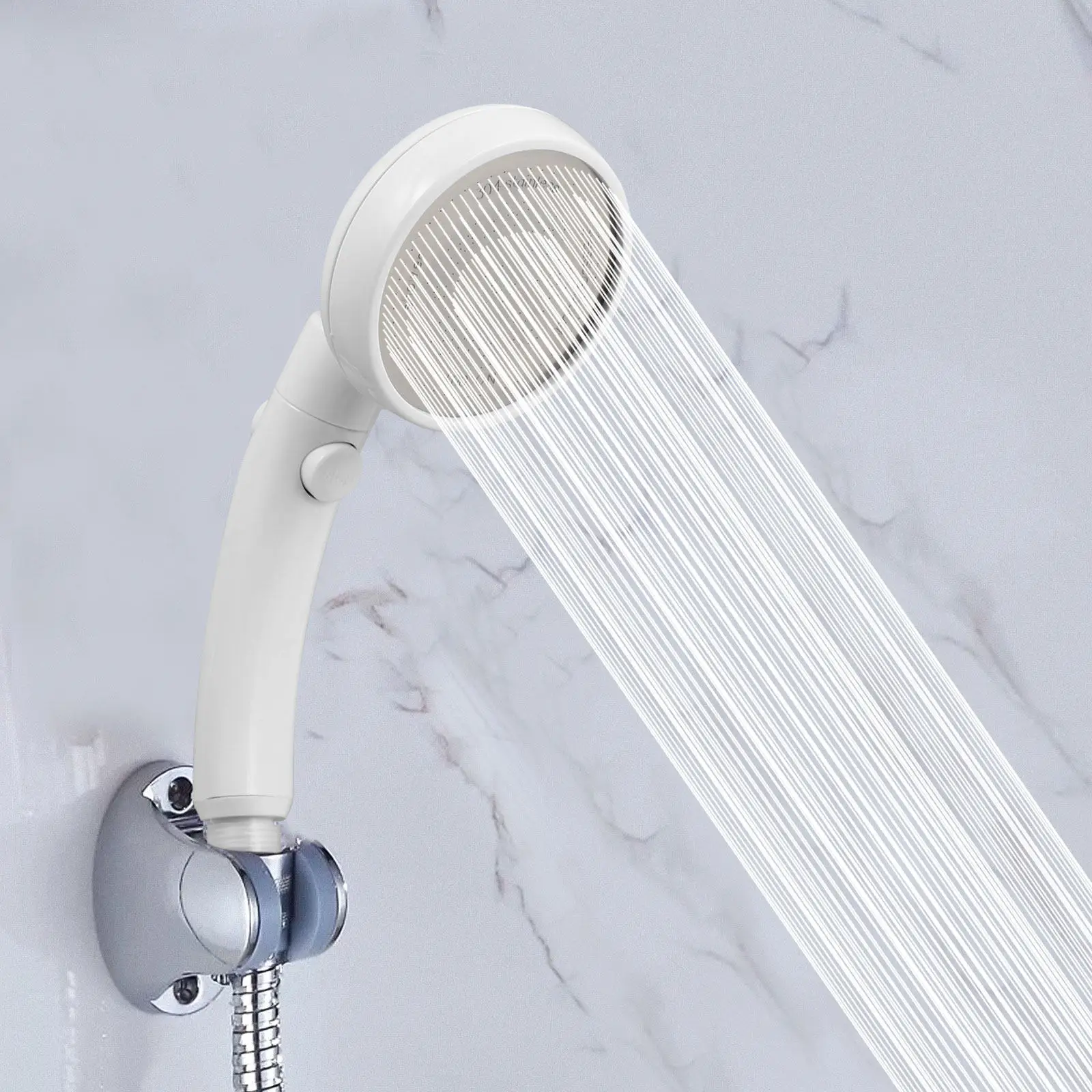 Adjustable Handheld Shower Head 2Pcs, Rotatable Spray & Water-Saving Pressure Control for Bathroom
