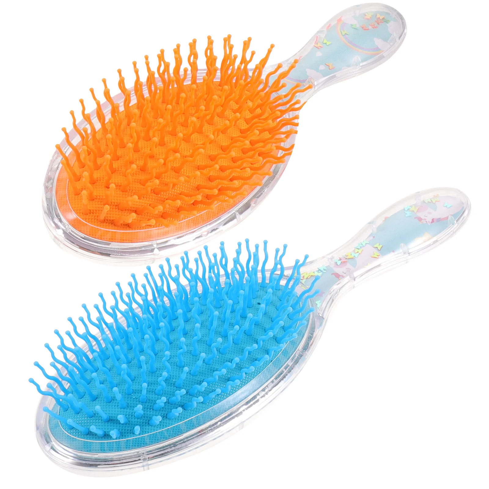 

2Pcs Massaging Hair Comb Paddle Brush Comfortable Grip Ergonomic Design Smooth Surface Daily Use for Healthier Smoother Softer