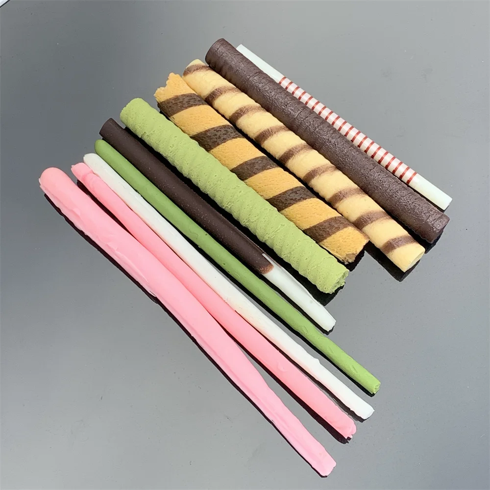 3in Set Pocky DIY Biscuit Bubble Waffle Dummy Food Matcha Street Snacks Model Cake Food Bar Original Delicious Coffee Green Tea