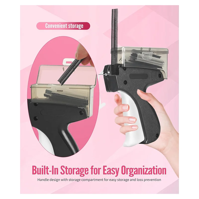 AED2-Stitch-Gun مع صندوق تخزين، مسدس وضع العلامات للخياطة السريعة، تثبيت الملابس المؤقتة مع 1200 قطعة من مثبتات البارب