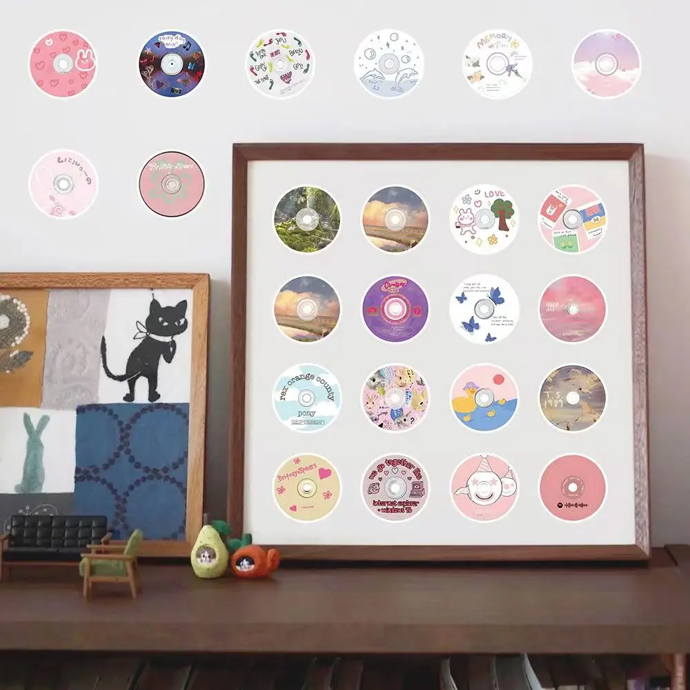 50pcs Music Disc Stickers Graffiti Stickers Creative Graffiti for fans CD disc Stickers Decorative Stickers