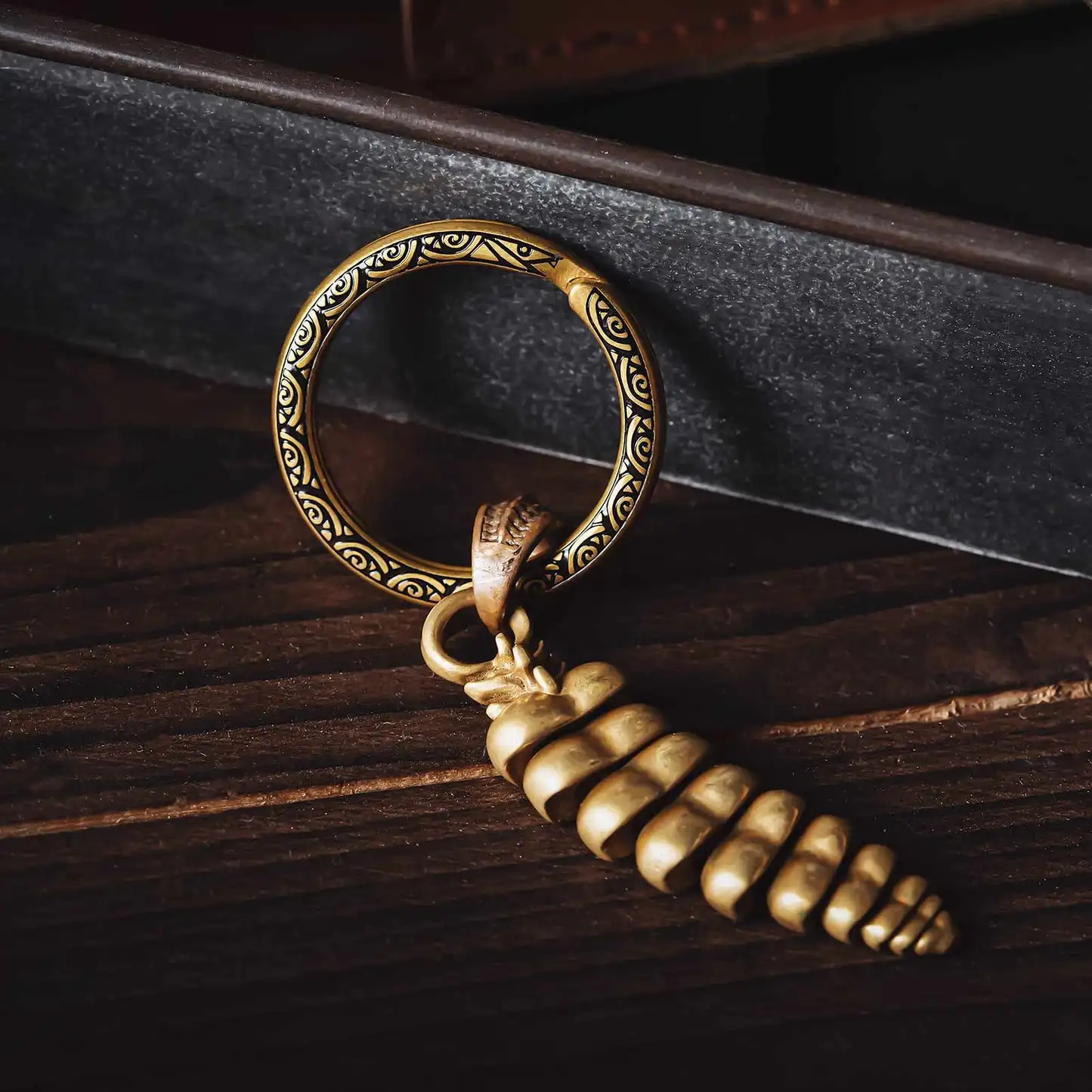 COPPERTIST.WU Ouroboros Brass Keyring Split Key Rings 32mm DIY Hardware Keychain Accessories for Car Keys Pack of 5