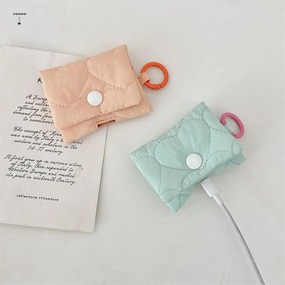

Cute Balletcore Heart Earphone Bag Korean Style Candy Color Headphone Storage Bag Soft Bluetooth Headset Earphone Case Gifts