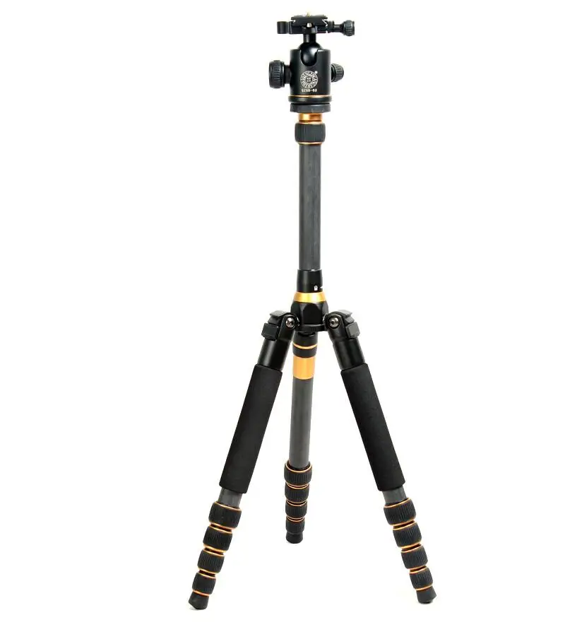 QZSD Q777C treppiede Audio leggero monopiede telescopico Studio fotografico treppiede professionale in fibra di carbonio Kit panoramico treppiede