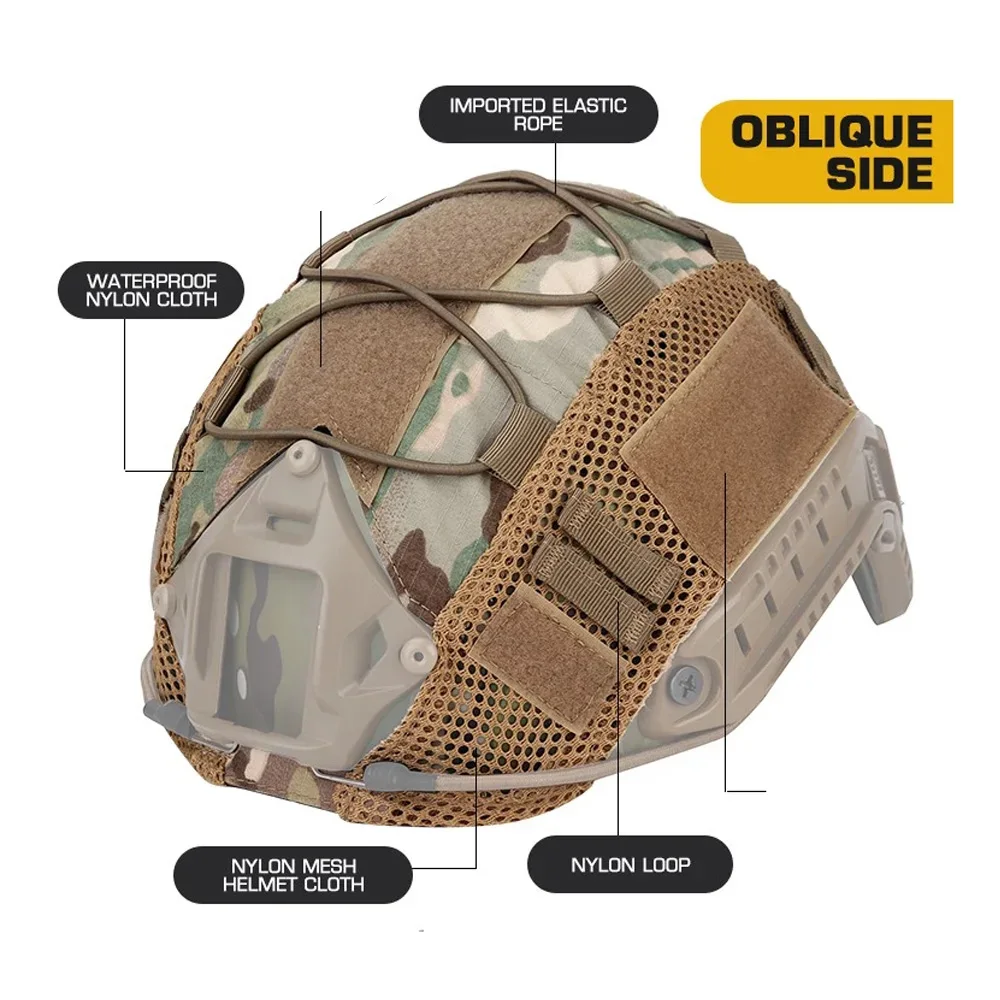 Helmet Cover for Fast MH PJ BJ OPS-Core Helmet Airsoft Paintball Helmet Coverwith Elastic Cord